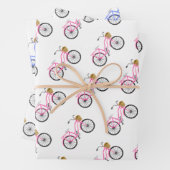 Fahrradurlaub Spaß Rosa Blau Preppy Geschenkpapier Set (Beispiel)