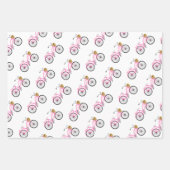 Fahrradurlaub Spaß Rosa Blau Preppy Geschenkpapier Set (Vorderseite)