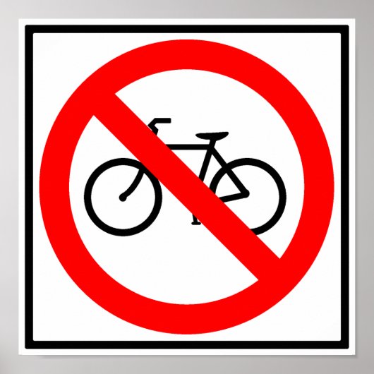 Fahrradverkehr Untersagtes Autobahnzeichen Poster (Vorne)