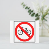 Fahrradverkehr Untersagtes Autobahnzeichen Postkarte (Stehend Vorderseite)