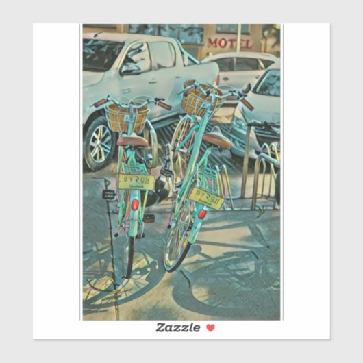 Fahrradverleih Aufkleber (Blatt)