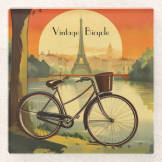 Fahrradverleih, Paris, individualisierbar Glasuntersetzer