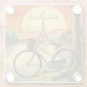 Fahrradverleih, Paris, individualisierbar Glasuntersetzer (Rückseite)