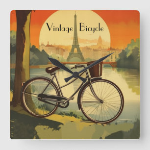 Fahrradverleih, Paris, individualisierbar Quadratische Wanduhr