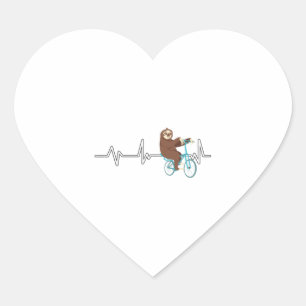 Fahrradverleih Sloth Heartbeat Herz-Aufkleber