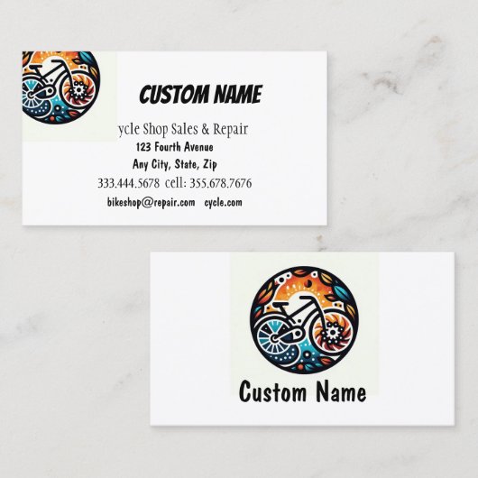 Fahrradverleih - Verkauf und Reparatur Visitenkarte (Vorne/Hinten)