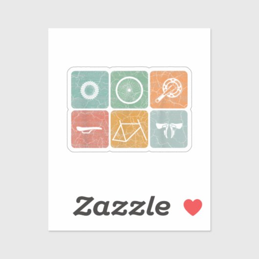 Fahrradverleih Vintage Fahrradteile Fahrradgeschen Aufkleber (Blatt)