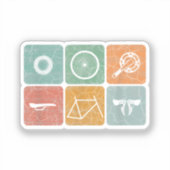 Fahrradverleih Vintage Fahrradteile Fahrradgeschen Aufkleber (Vorderseite)