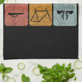 Fahrradverleih Vintage Fahrradteile Fahrradgeschen Geschirrtuch (Gefaltet)