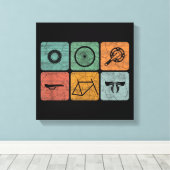 Fahrradverleih Vintage Fahrradteile Fahrradgeschen Leinwanddruck (Insitu (Holzboden))