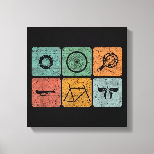 Fahrradverleih Vintage Fahrradteile Fahrradgeschen Leinwanddruck (Vorderseite)