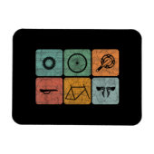 Fahrradverleih Vintage Fahrradteile Fahrradgeschen Magnet (Horizontal)