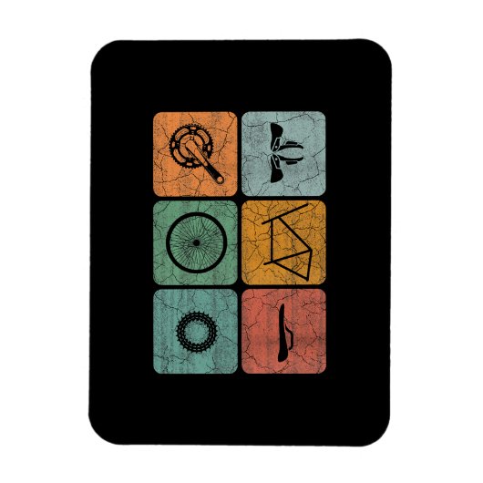 Fahrradverleih Vintage Fahrradteile Fahrradgeschen Magnet (Vertikal)