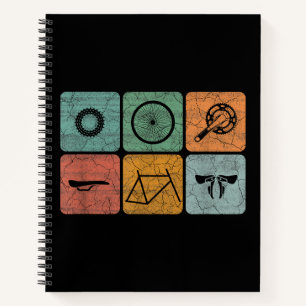 Fahrradverleih Vintage Fahrradteile Fahrradgeschen Notizblock