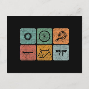 Fahrradverleih Vintage Fahrradteile Fahrradgeschen Postkarte