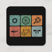 Fahrradverleih Vintage Fahrradteile Fahrradgeschen Quadratische Visitenkarte (Rückseite)