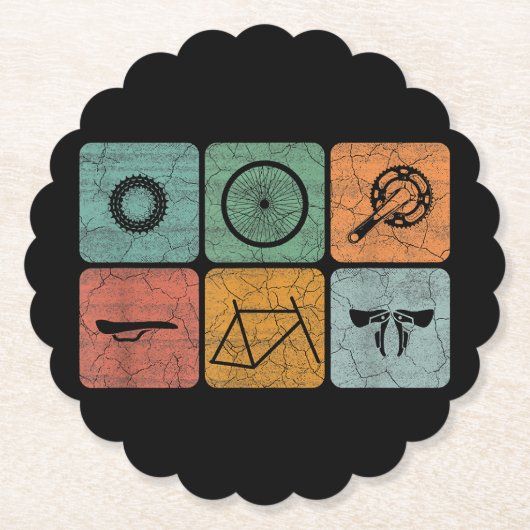 Fahrradverleih Vintage Fahrradteile Fahrradgeschen Untersetzer (Vorderseite)