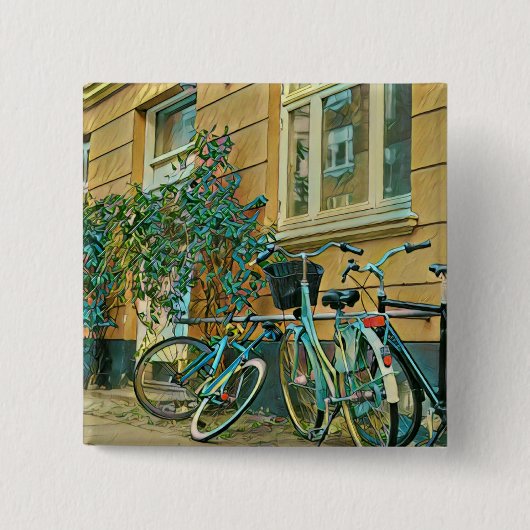 Fahrradverleihgift | Cycling Painting Button (Vorderseite)