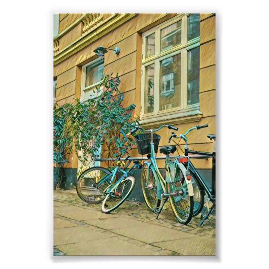 Fahrradverleihgift | Cycling Painting Fotodruck (Vorne)