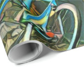 Fahrradverleihgift | Cycling Painting Geschenkpapier (Rolleneckpunkt)