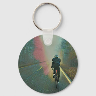 Fahrradverleihgift Cycling Painting Schlüsselanhänger