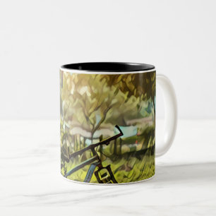 Fahrradverleihgift Cycling Painting Zweifarbige Tasse