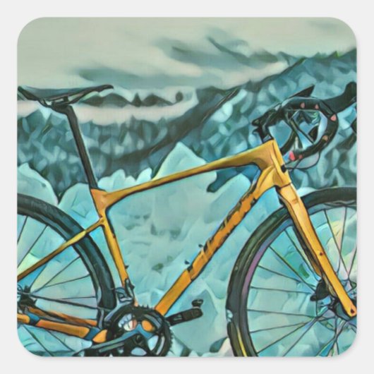 Fahrradverleihgift Quadratischer Aufkleber (Vorderseite)