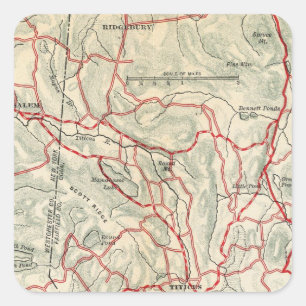 Fahrradwege in New York und Conneticut 9 Quadratischer Aufkleber