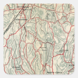 Fahrradwege in New York und Conneticut Quadratischer Aufkleber