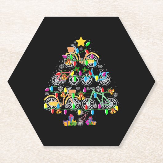 Fahrradweihnachtsbaum Sonnenradfahrer Untersetzer (Vorderseite)