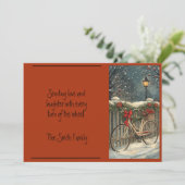 Fahrradweihnachtskarte Feiertagskarte (Stehend Vorderseite)
