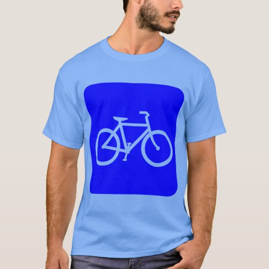Fahrradzeichen - blau T-Shirt (Vorderseite)