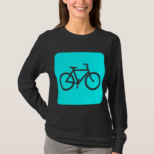 Fahrradzeichen - Cyan T-Shirt (Vorderseite)