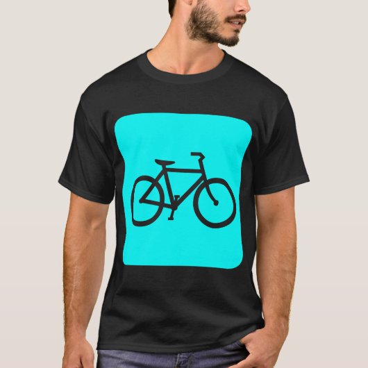 Fahrradzeichen - Cyan T-Shirt (Vorderseite)
