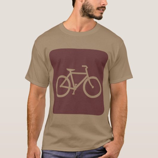 Fahrradzeichen - Dunkelbraun T-Shirt (Vorderseite)