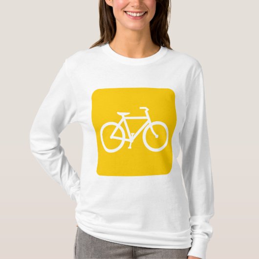 Fahrradzeichen - gelb T-Shirt (Vorderseite)