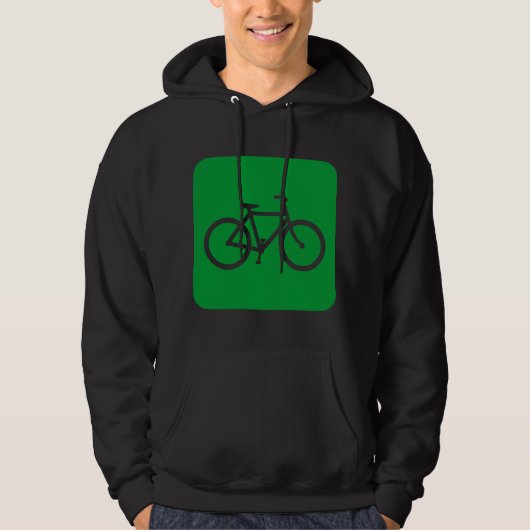 Fahrradzeichen - Grasgrün Hoodie (Vorderseite)
