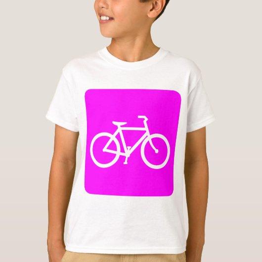 Fahrradzeichen - Magenta T-Shirt (Vorderseite)