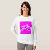 Fahrradzeichen - Magenta T-Shirt (Vorne ganz)