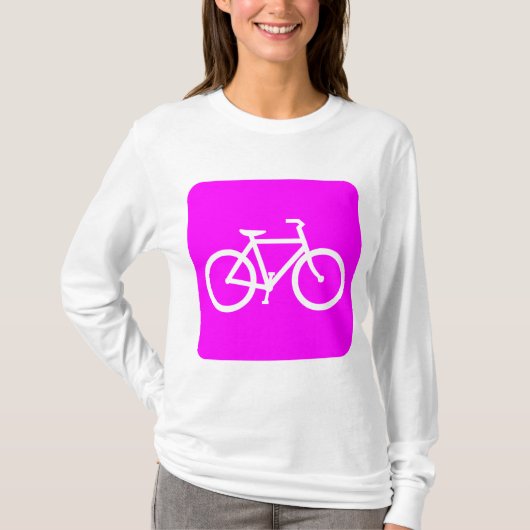 Fahrradzeichen - Magenta T-Shirt (Vorderseite)