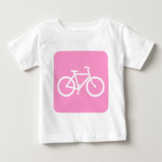 Fahrradzeichen - Rosa Baby T-shirt (Vorderseite)