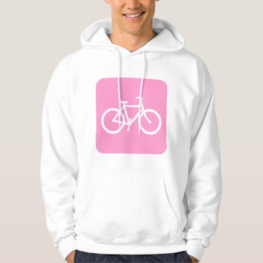 Fahrradzeichen - Rosa Hoodie (Vorderseite)