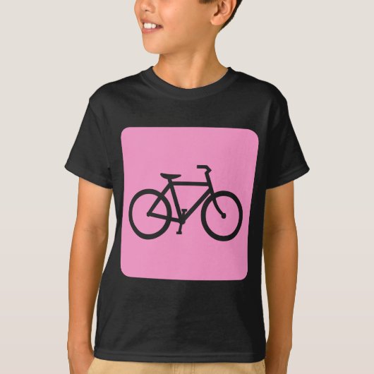 Fahrradzeichen - Rosa T-Shirt (Vorderseite)
