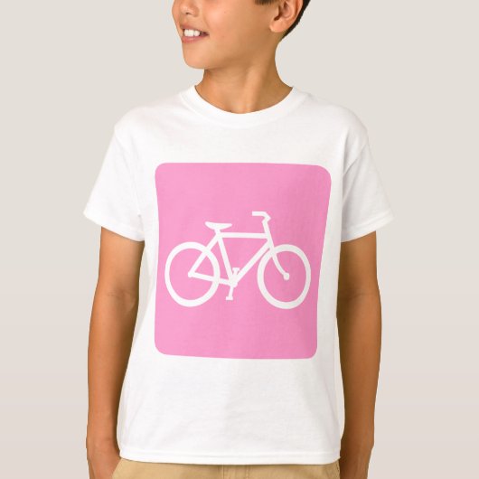 Fahrradzeichen - Rosa T-Shirt (Vorderseite)
