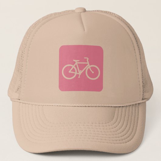 Fahrradzeichen - Rosa Truckerkappe (Vorderseite)