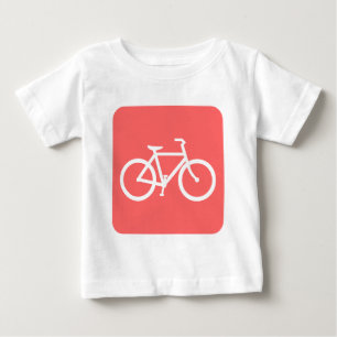 Fahrradzeichen - tropisches Rosa Baby T-shirt