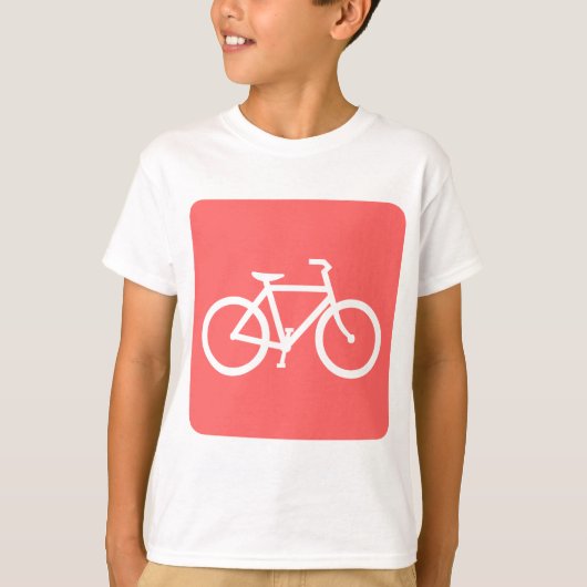 Fahrradzeichen - tropisches Rosa T-Shirt (Vorderseite)
