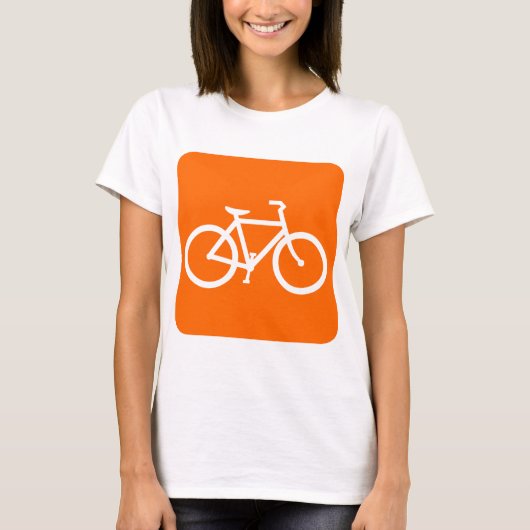 Fahrradzeichen - weiß T-Shirt (Vorderseite)