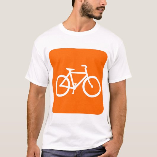 Fahrradzeichen - weiß T-Shirt (Vorderseite)