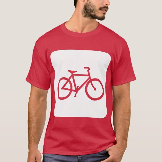 Fahrradzeichen - weiß T-Shirt (Vorderseite)